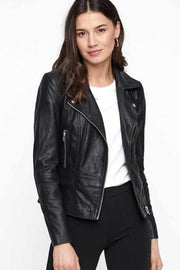 Sophie Leather Jacket | Sort | Læderjakke fra YAS