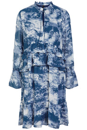 Cloudy LS Dress | Navy Blazer | Kjole med print fra YAS