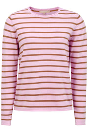 Zara O-Neck Knit Stripe | Rosa | Pullover med striber fra Soft Rebels