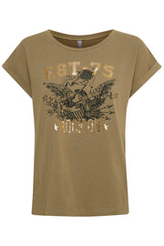 Elmy T-shirt | Burnt Olive | T-shirt fra Culture