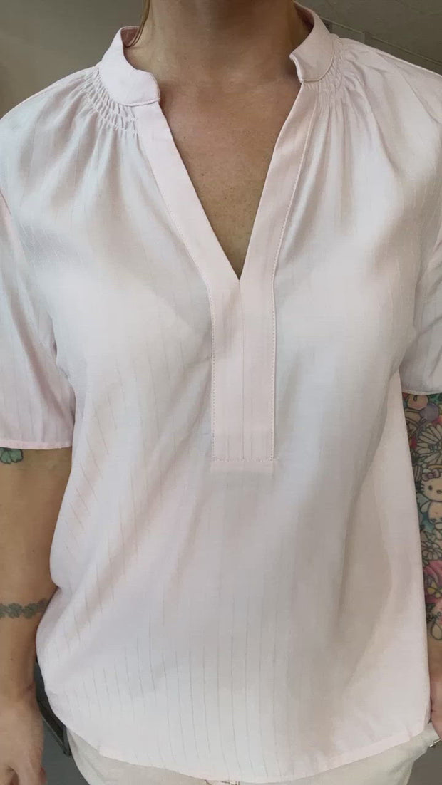 Ralda Blouse Short Sleeve | Lotus | Bluse fra Freequent