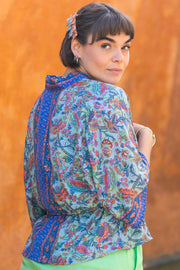 Luna Bolero S/S Kimono | Blue Calypso | Kimono fra Black Colour