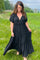 Ada S/S Maxi Boho Dress | Black | Kjole fra Black Colour