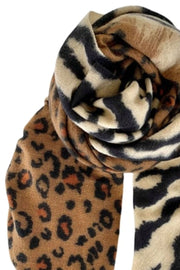 Alba Zebra/Leo Scarf | Brown | Tørklæde med dyreprint fra Black Colour