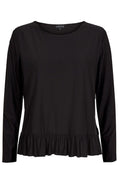 Alma LS Frill T-shirt | Black | Bluse fra Liberté