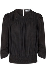 Ange Check Blouse | Black | Bluse fra Co'Couture