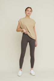 Anni legging | Dark brown mel | Leggings fra Basic Apparel