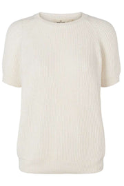 Nuria Short Sleeves | Off white | Bluse fra Basic Apparel