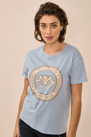 Leah O-SS Tee | Bel Air Blue | T-shirt fra Mos Mosh