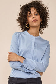 Mattie Sustainable Shirt | Bel Air Blue | Skjorte fra Mos Mosh