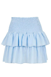 CARIN SKIRT | Light Blue | Kort nederdel med flæser fra NEO NOIR