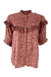 Luna Frill Shirt | Poetry Rose | Skjorte med print fra Black Colour