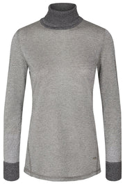 Casio Roll-neck Tee LS | Grey Melange | T-shirt fra Mos Mosh