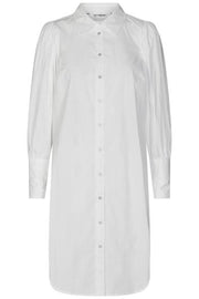 Collie Puff Shirt Dress | White | Skjortekjole fra Co'Couture