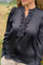 April Shirt Dobby | Black | Skjorte med flæser fra Freequent