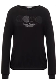 Circles Partprint Shirt | Black | Skjorte fra Street One