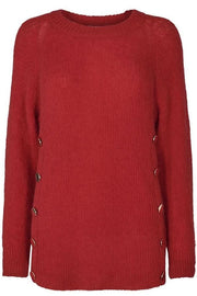 Eloise Button Knit | Rio Red | Strik med knapdetaljer fra Co'Couture