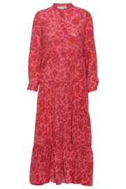 Paloma Dress | Pink | Lang kjole med print fra Emm Copenhagen