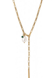 Azra Necklace | Guld | Halskæde med hvid perle fra Enamel