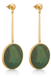 Malachite Earring | Grøn | Guld øreringe med grøn plade fra Enamel