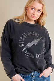Fiona Sweatshirt | Black | Sweatshirt med tryk fra Sofie Schnoor