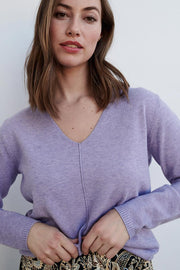 Claura V Pullover | Violet | Pullover fra Freequent