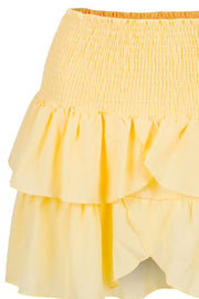 CARIN SKIRT | Yellow | Kort nederdel med flæser fra NEO NOIR