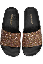 Glitter Gold | Slippers med glimmer fra The White Brand