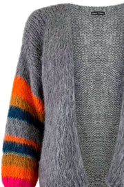 Hera Brushed Knit Cardigan | Grey | Strik cardigan fra Black Colour
