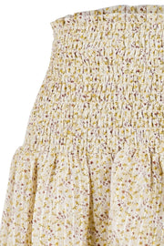 Eva mini flower skirt | Light yellow | Nederdel fra Neo Noir
