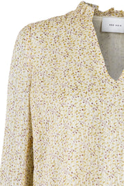 Gertrud mini flower blouse | Light yellow | Bluse fra Neo Noir