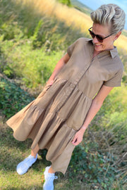 Ilona Shirt Dress | Light Brown | Kjole fra Liberté