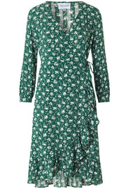 Clarine Wrap Dress Print | Green | Kjole fra American Dreams