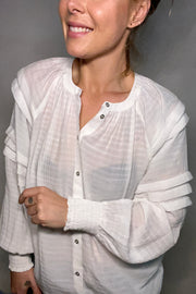 Cora Pleat Shirt | Off white | Skjorte fra Co'couture