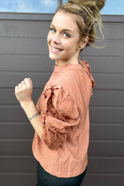 Lou Blouse | Rust | Bluse fra Lollys Laundry
