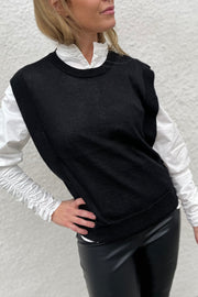 Luretta  V Pullover | Black | Pullover med glimmer fra Freequent