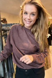 Heather Crewneck | Brown Melange | Sweatshirt fra Liberté