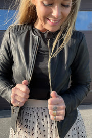 Gianna Leather Jacket | Black | Jakke fra Mos Mosh