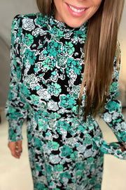 Fleur Flower Floor Dress | Green | Kjole fra Co'couture