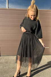Luna Skirt | Black dot | Tyl nederdel fra Liberté