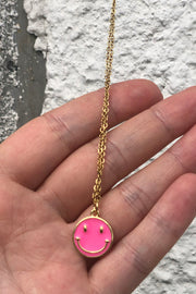 Smiley Necklace | Hot Pink | Halskæde fra Birdsong