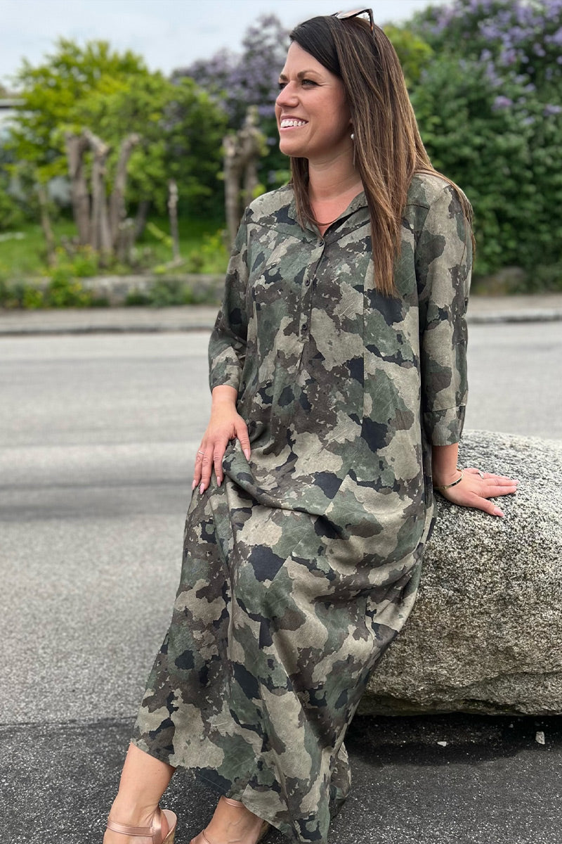 Black Colour Kjole | Camouflage | Kenna camouflage dress –