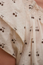 Sunrise Crop Cherry Dress | Mocca | Kjole fra Co'couture