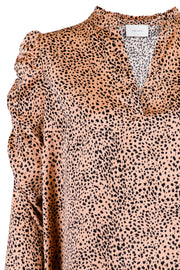 Lesley Small Graphic Blouse | Camel | Bluse fra Neo Noir