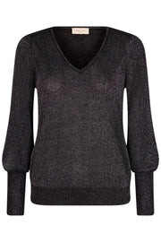 Luretta V Pullover | Black | Pullover med glimmer fra Freequent