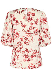 Mae Graphic Blouse | Burned Red Flower Mix | Bluse fra Copenhagen Muse