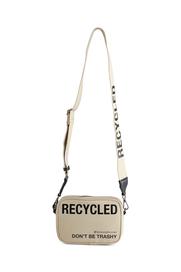 Cara Cross. Bag, Recycled | Beige w/Black Print | Taske fra Markberg