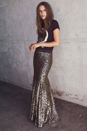 Mermaid Maxi Skirt | Silver / Guld | Lang nederdel med pailletter fra Co'Couture