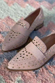 Molly Suede | Rosa | Loafers med nitter fra Copenhagen Shoes