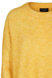 Moto-Pu-Round | Gylden gul | Uld strik pullover fra Freequent
